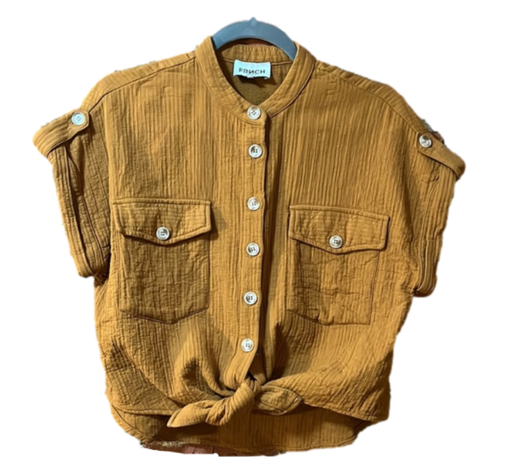FRNCH Mustard Button Down Shirt